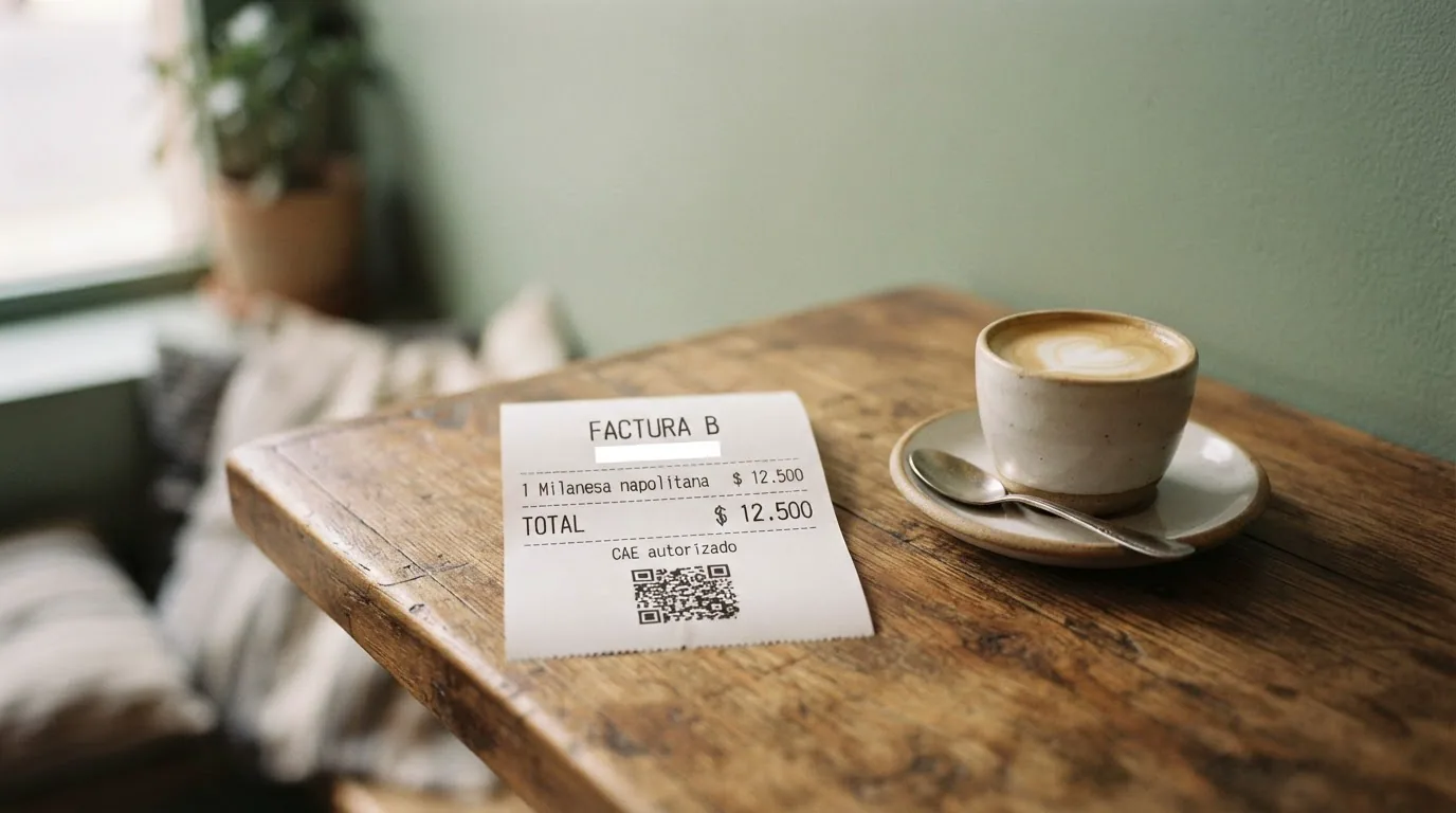 Factura electrónica impresa con su código QR y CAE autorizado